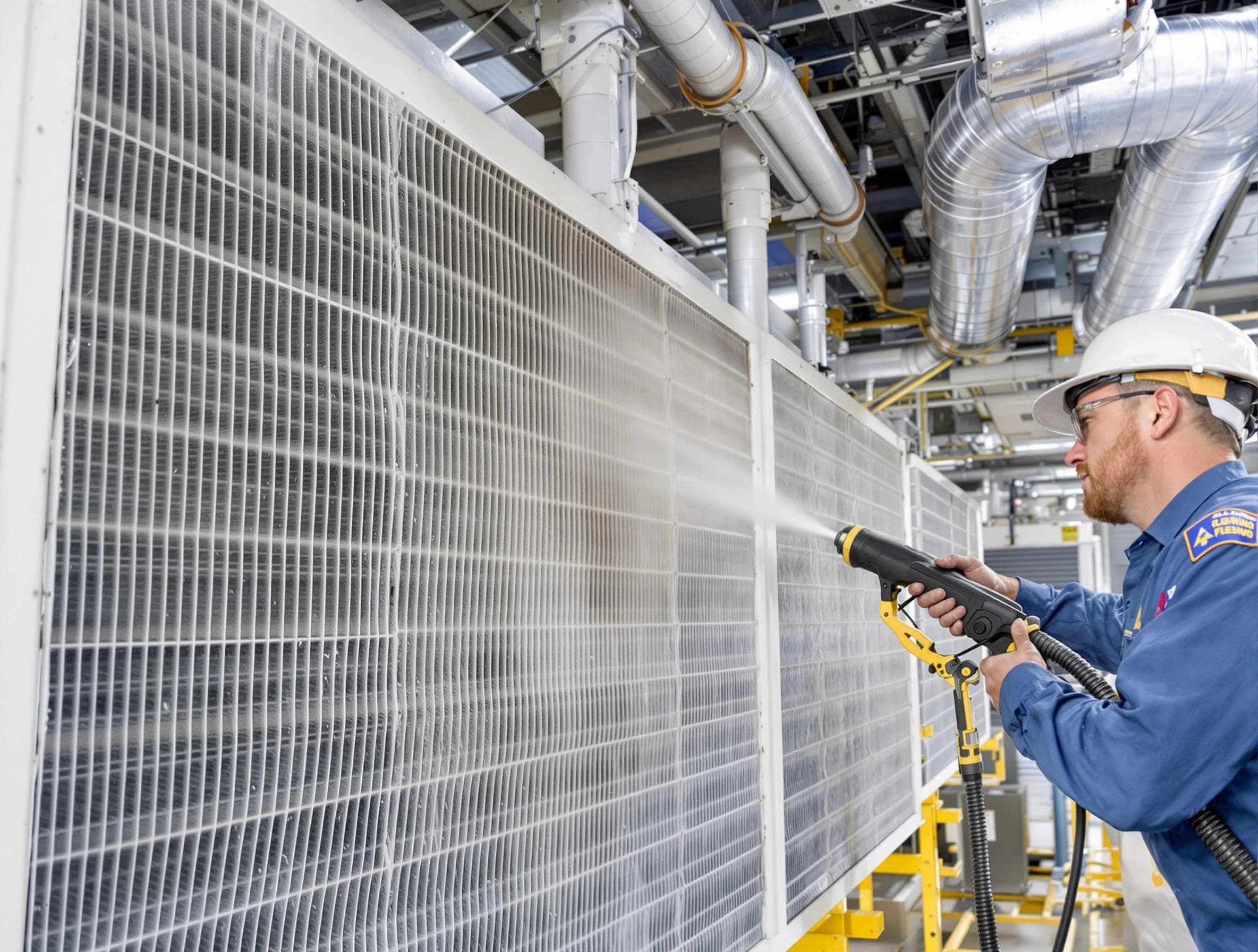 Professional commercial coil cleaning by Kingfisher Air Duct Cleaning in Kingfisher