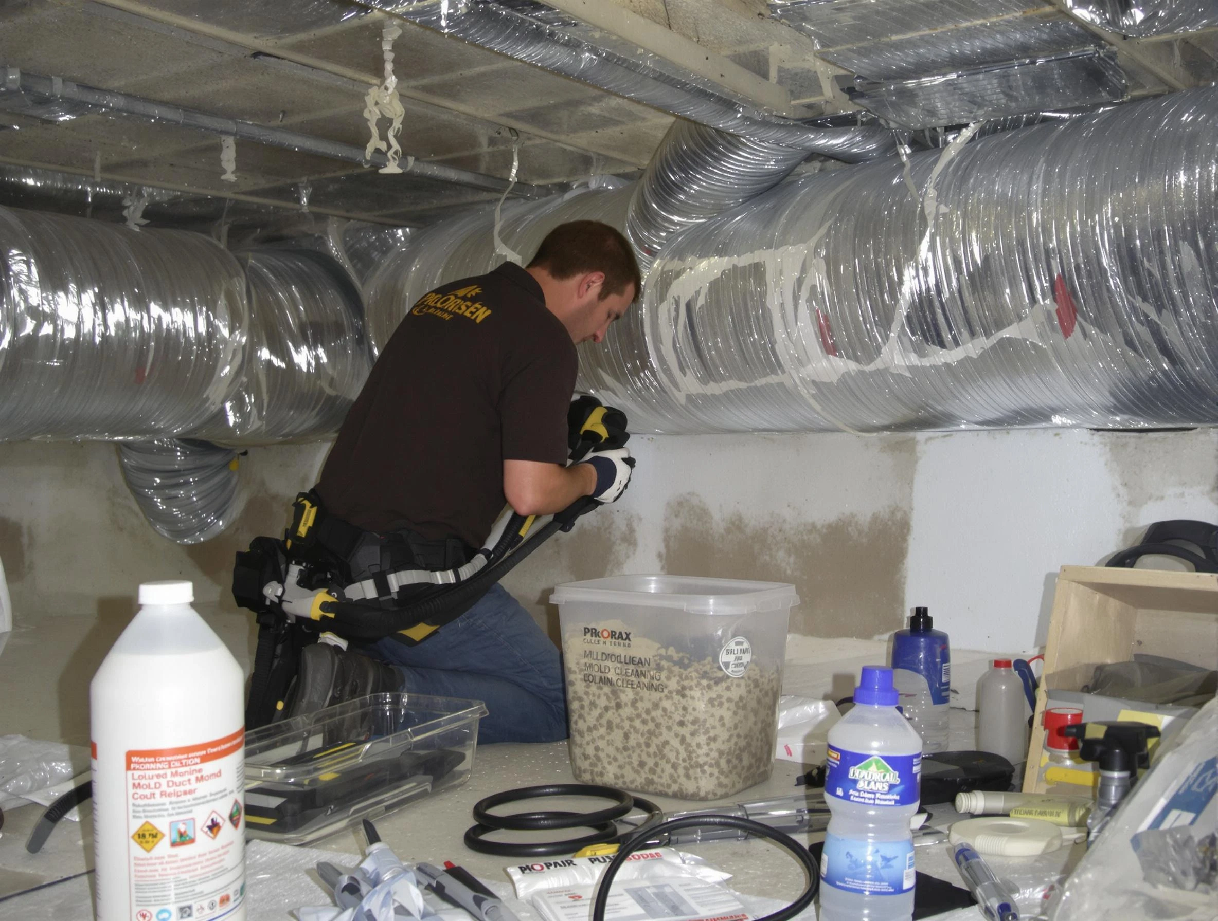 Kingfisher Air Duct Cleaning specialist performing professional mold removal from air ducts in Kingfisher